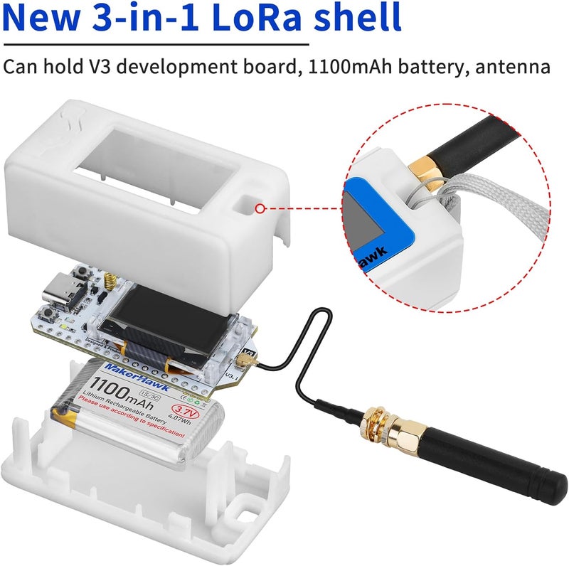 MakerHawk 3 Set ESP32 LoRa V3 Development Board + N30 Protect Case Set - with 915MHz Antenna and SX1262 LoRa V3 Devices for Meshtastic Ar duino LoRawan IOT - Image 2